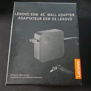 Lenovo 65W Laptop Charger - Round Tip AC Wall Adapter (GX20L29355) Black Sealed